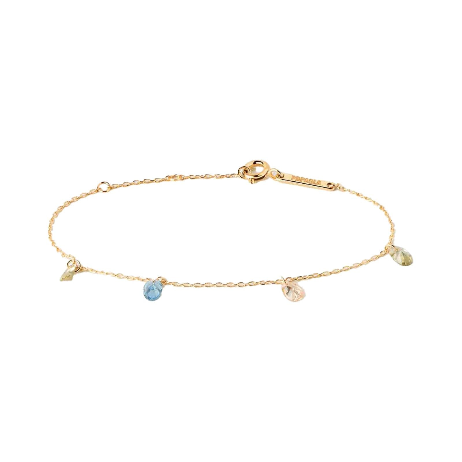 Bracciale donna PDPAOLA Essential Rainbow argento dorato 4 zirconi multicolor PU01-790-U-1