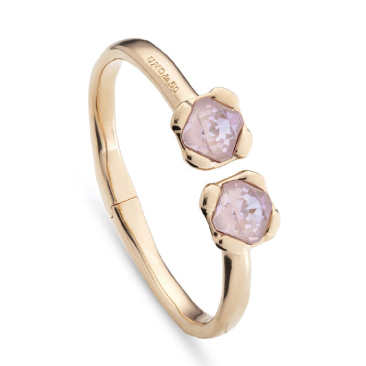 Bracciale rigido Uno de 50 Charismatic lega metallica oro due cristalli rosa PUL2357RSAORO0M-2