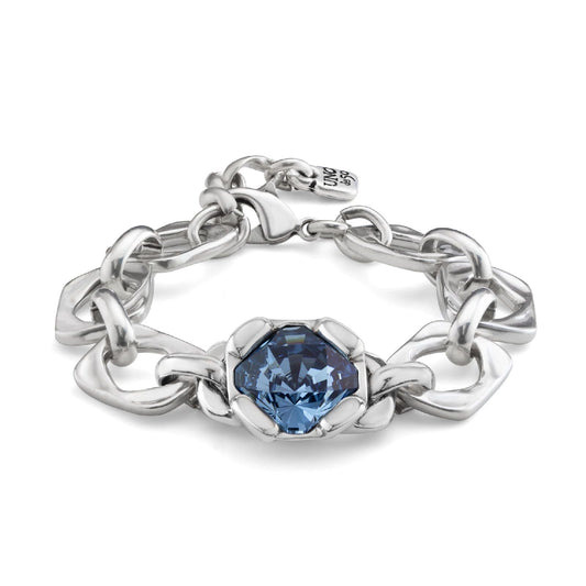 Bracciale catena Uno de 50 Charismatic lega metallica con cristallo blu PUL2371AZUMTL0M-1