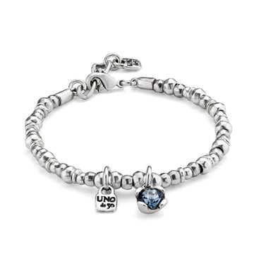 Bracciale Uno de 50 Charismatic lega metallica sfere, lucchetto cristallo blu PUL2376AZUMTL0M-1