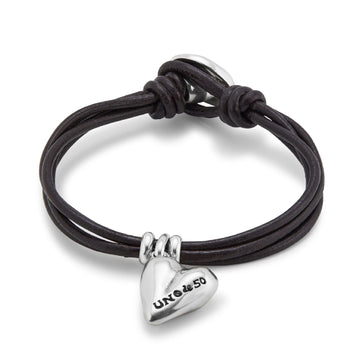 Bracciale donna Uno de 50 Beloved cuoio lega metallica con cuore PUL2403MARMTL0M-1