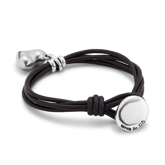 Bracciale donna Uno de 50 Beloved cuoio lega metallica con cuore PUL2403MARMTL0M-2