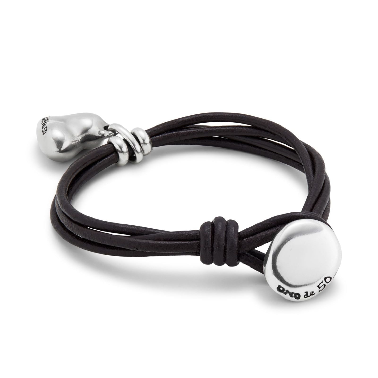 Bracciale donna Uno de 50 Beloved cuoio lega metallica con cuore PUL2403MARMTL0M-2