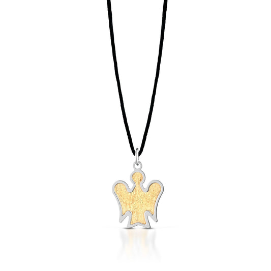 Collana donna Roberto Giannotti Classic in oro giallo e bianco ad angelo con cordino PZ683-3