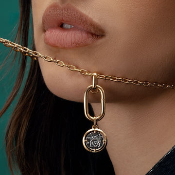 Charm Pandora medaglia angeli argento e placcatura oro 14 kt