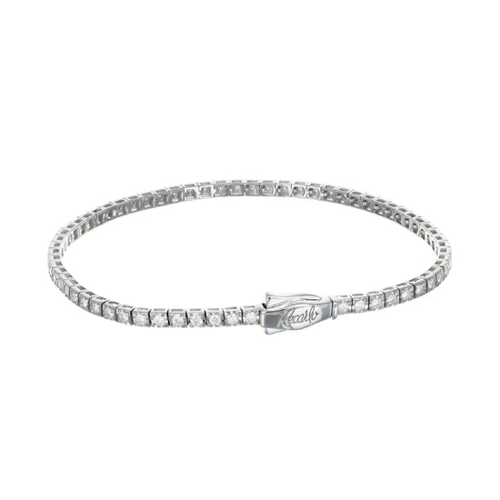 Bracciale tennis Recarlo in oro bianco 18kt e diamanti 17 cm