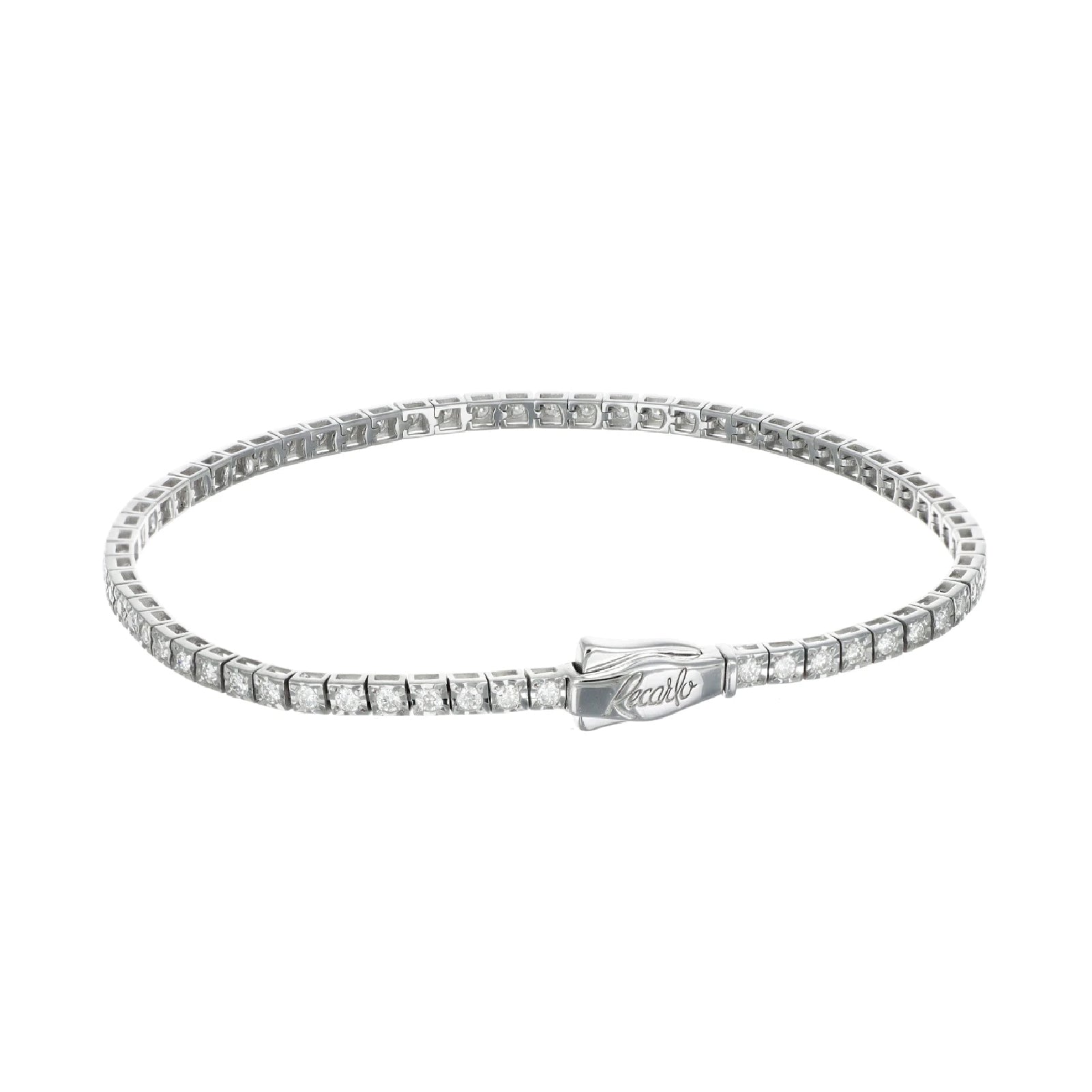 Bracciale tennis Recarlo in oro bianco 18kt e diamanti 17 cm