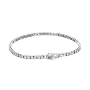 Bracciale tennis Recarlo in oro bianco 18kt e diamanti 17 cm
