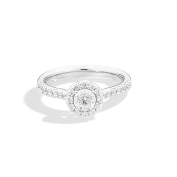 Anello solitario Recarlo in oro bianco 18kt con diamanti 14