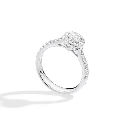 Anello solitario Recarlo in oro bianco 18kt con diamanti 14
