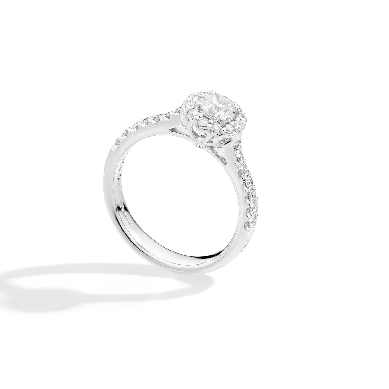 Anello solitario Recarlo in oro bianco 18kt con diamanti 14