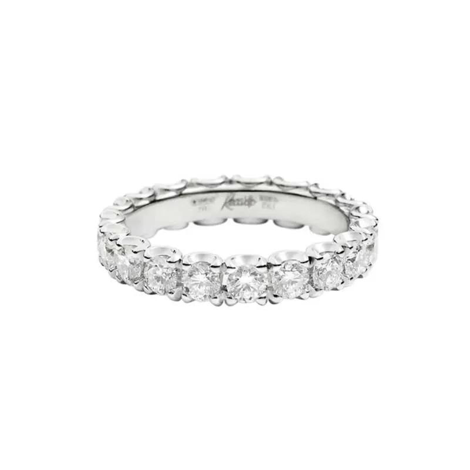 Anello girodito Recarlo in oro bianco 18kt e diamanti da donna 10