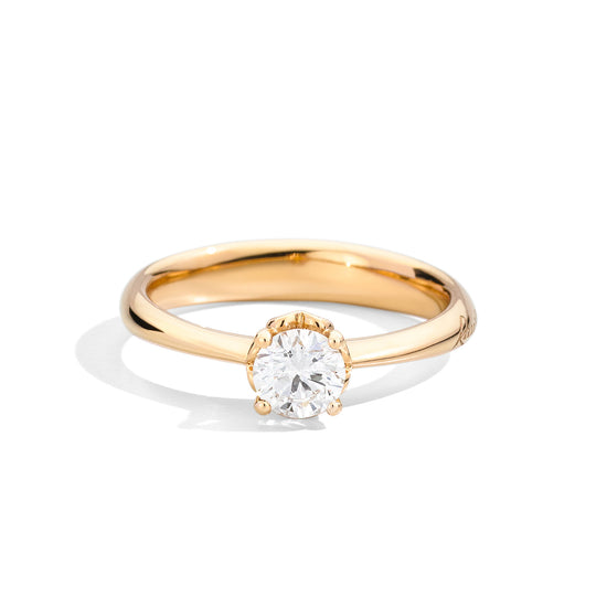 Anello solitario Recarlo in oro giallo 18kt e diamante 13