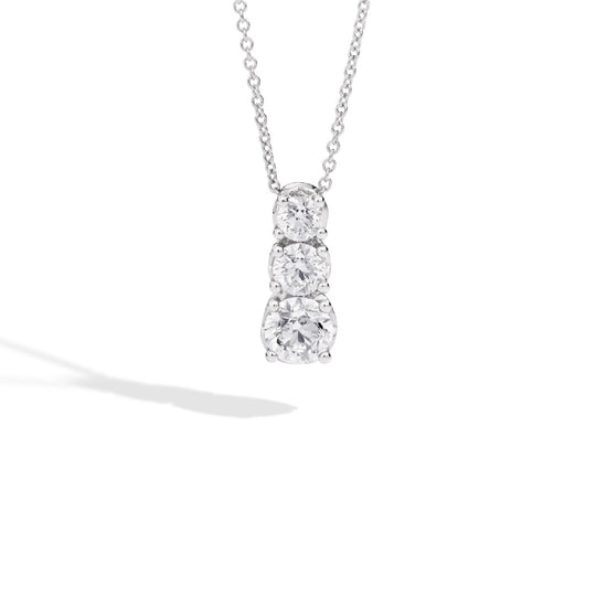 Girocollo trilogy Recarlo in oro bianco 18kt e diamanti 45 cm