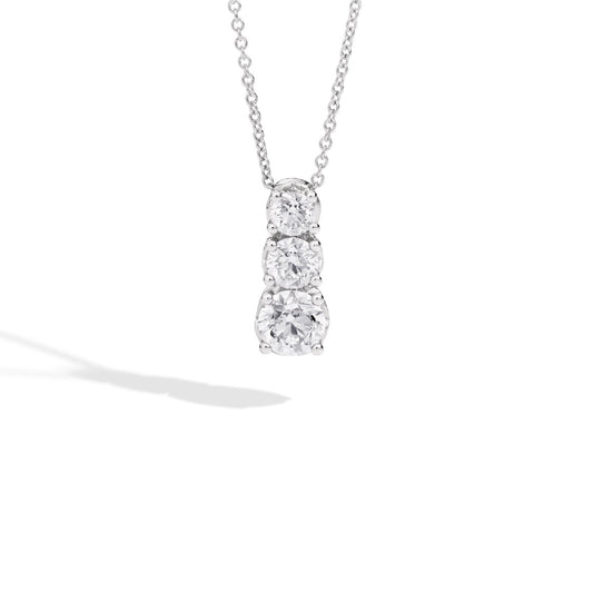 Girocollo trilogy Recarlo in oro bianco 18kt e diamanti 45 cm