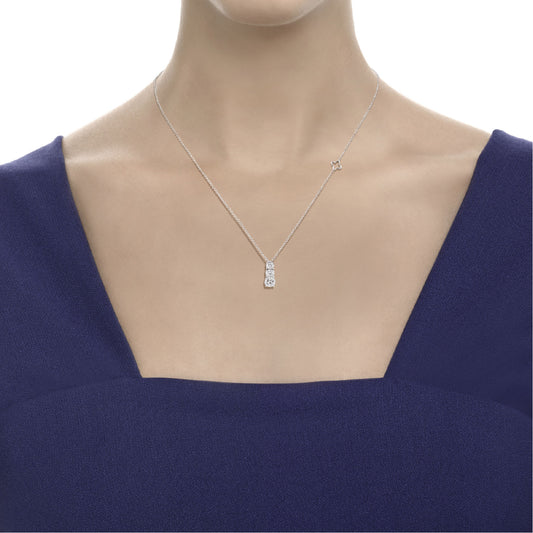 Girocollo trilogy Recarlo in oro bianco 18kt e diamanti 45 cm
