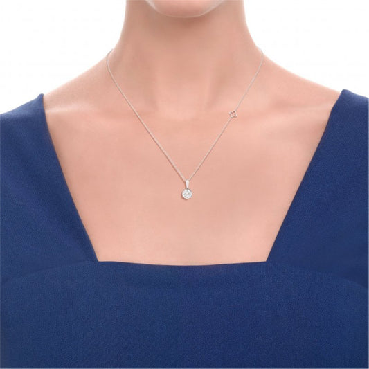 Collana punto luce Recarlo in oro bianco 18kt e diamanti 45 cm