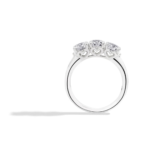 Anello trilogy Recarlo in oro bianco 18kt e diamanti da donna 14