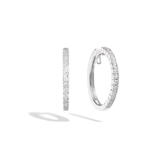 Orecchini cerchio Recarlo in oro bianco 18kt e diamanti MISURA UNICA