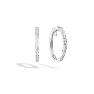 Orecchini cerchio Recarlo in oro bianco 18kt e diamanti MISURA UNICA