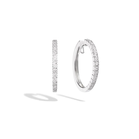Orecchini cerchio Recarlo in oro bianco 18kt e diamanti MISURA UNICA