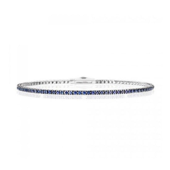 Bracciale tennis Recarlo in oro bianco 18kt con zaffiri 17 cm