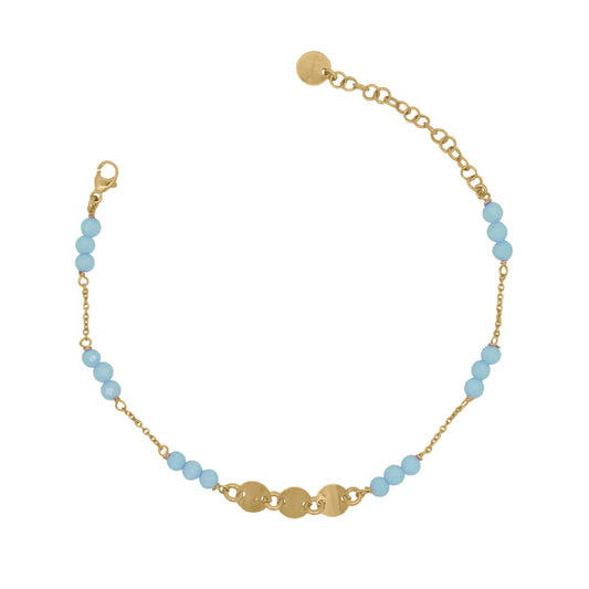 Bracciale Rue Des Mille argento zirconi turchesi e medaglie