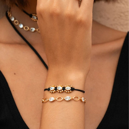 Bracciale catena Rue Des Mille Alma in lega RDM e zirconi 18 cm