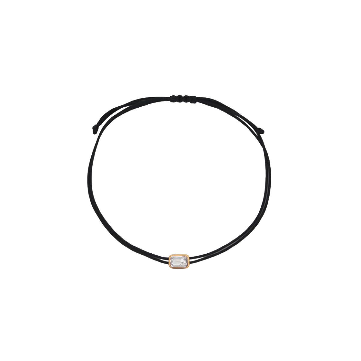 Bracciale Rue Des Mille Iris in cordino nero con zircone REGOLABILE
