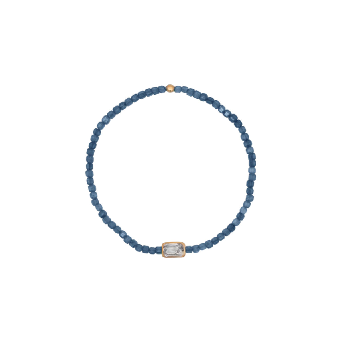 Bracciale elastico Rue Des Mille Iris argento perline blu elastico