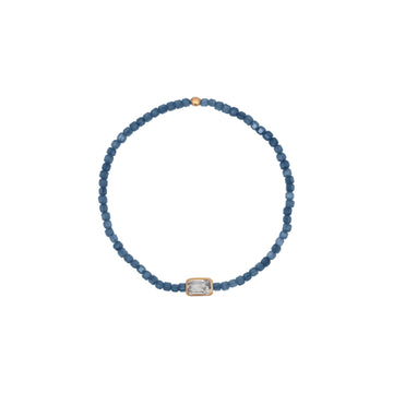 Bracciale elastico Rue Des Mille Iris argento perline blu elastico