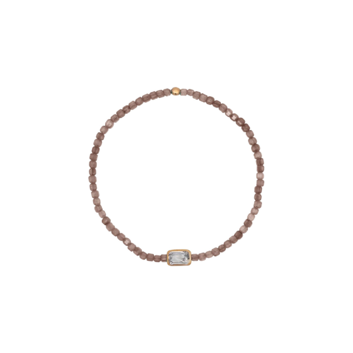 Bracciale elastico Rue Des Mille Iris argento perline marroni elastico