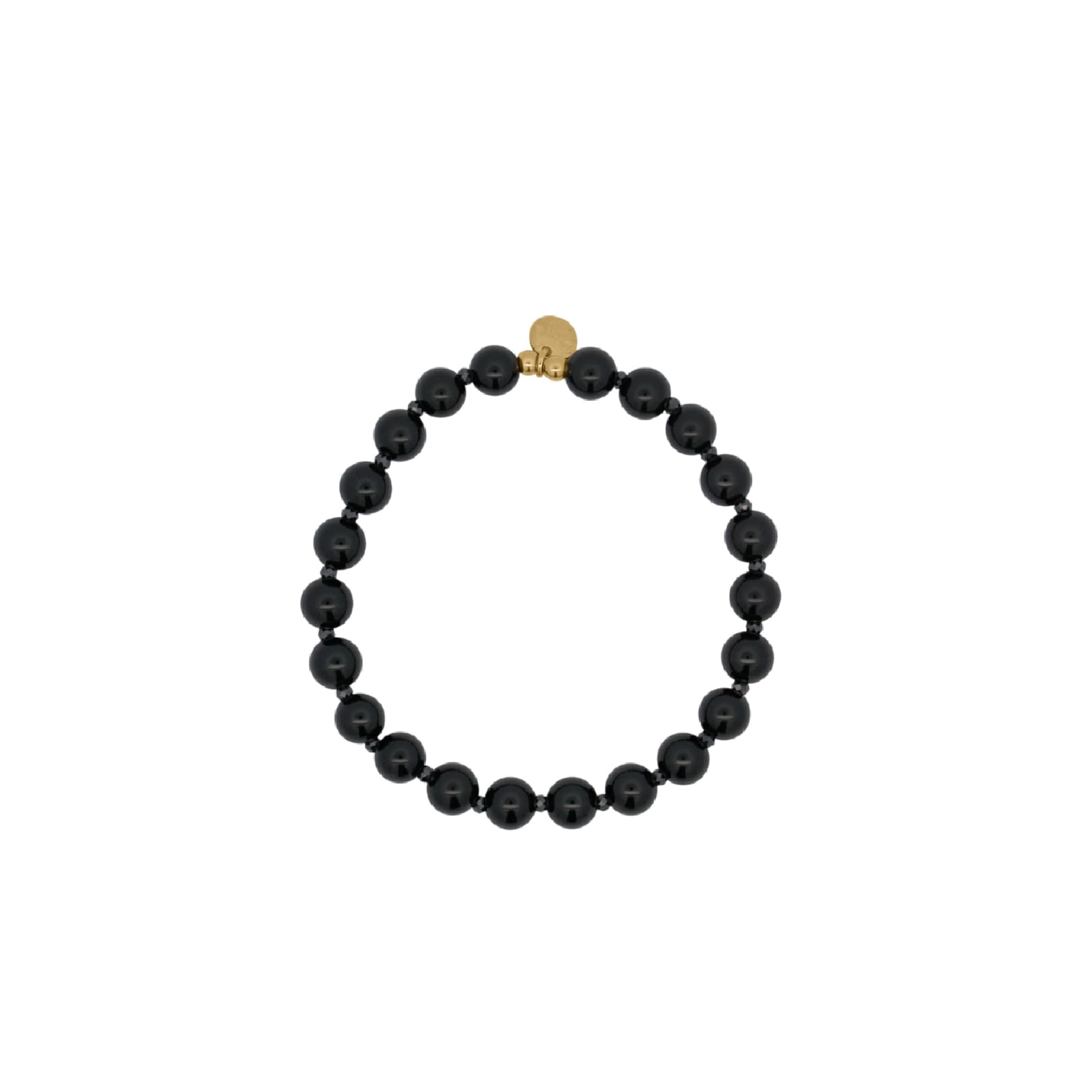 Bracciale Rue Des Mille Charm Bar con agata nera e zirconi elastico