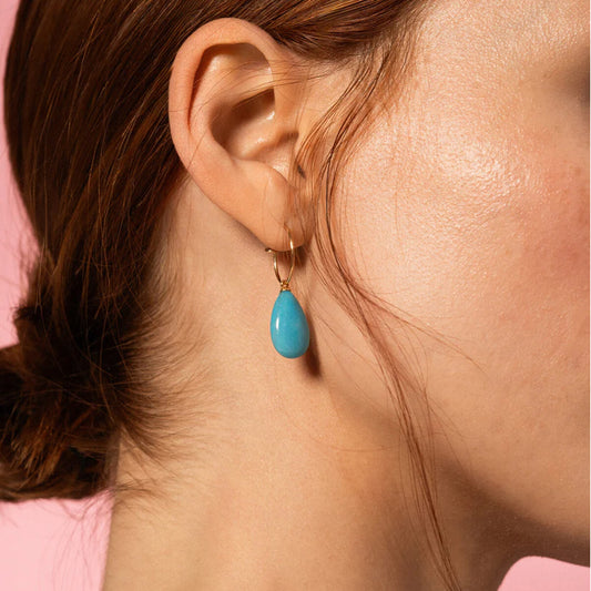 Charm Bar Rue Des Mille in argento dorato con giada azzurra MISURA UNICA