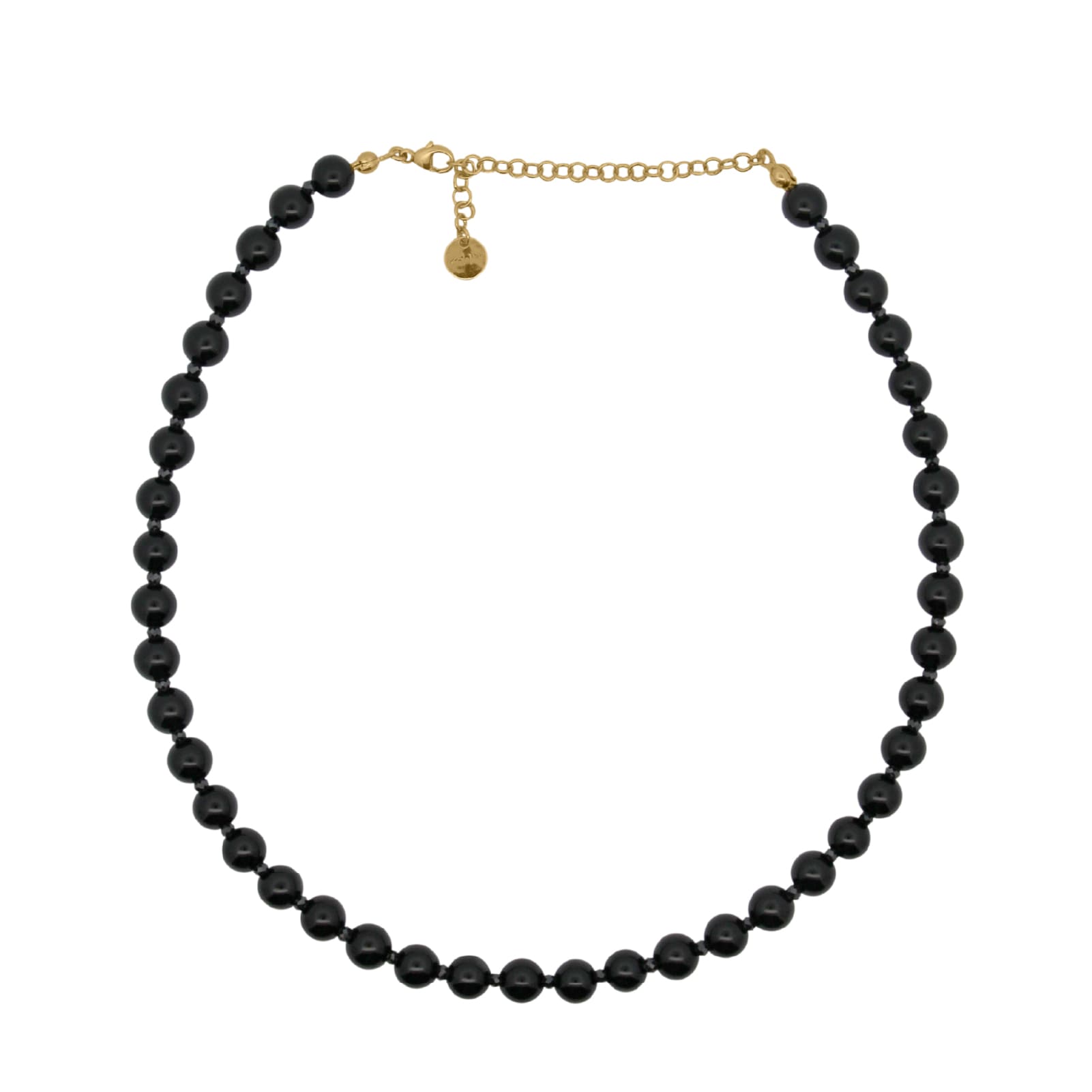 Collana Rue Des Mille Charm Bar con agata nera e zirconi MISURA UNICA