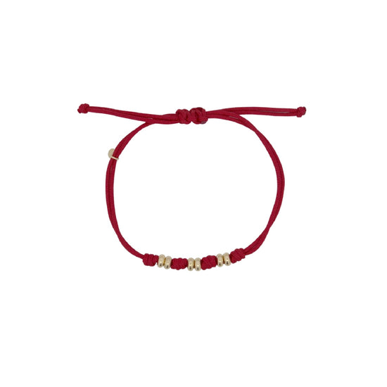 Bracciale Rue Des Mille in tessuto bordeaux con rondelle REGOLABILE