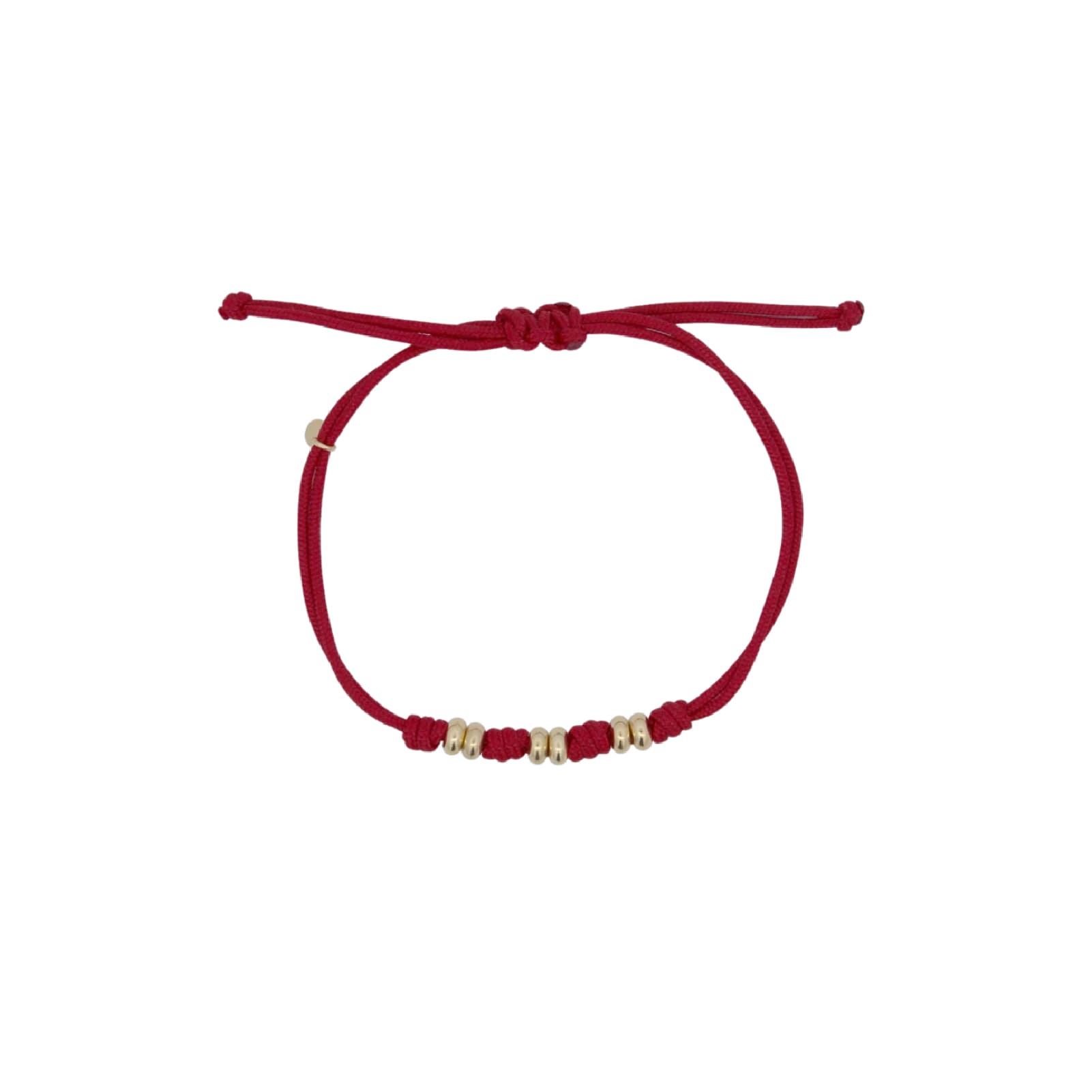 Bracciale Rue Des Mille in tessuto bordeaux con rondelle REGOLABILE