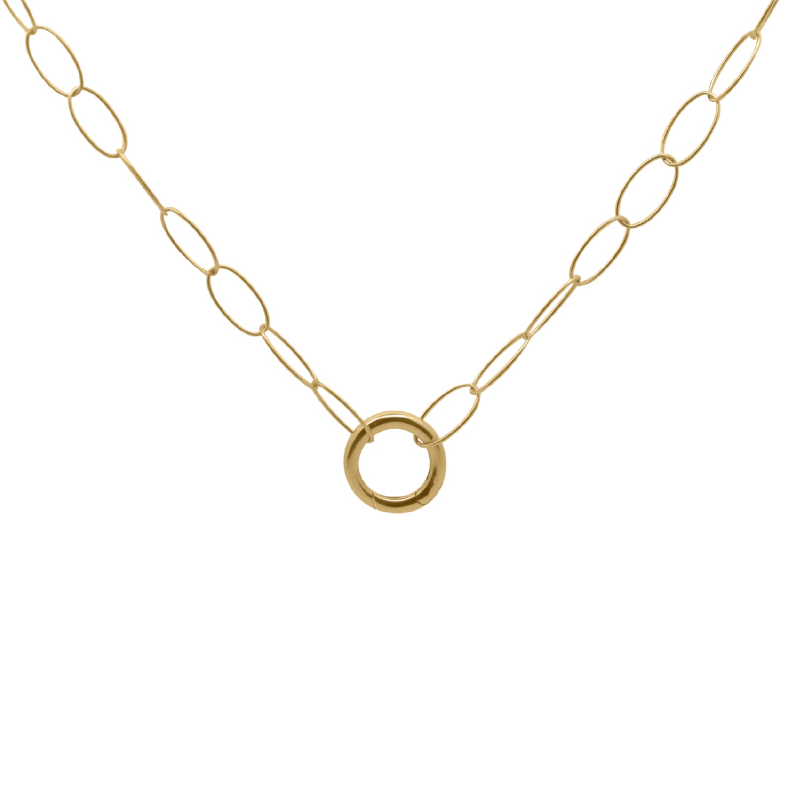 Collana lunga Rue Des Mille argento dorato con anello grande MISURA UNICA