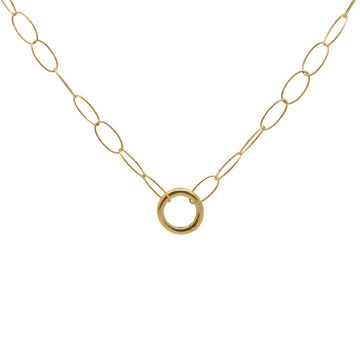 Collana lunga Rue Des Mille argento dorato con anello grande MISURA UNICA