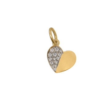 Charm Bar Rue Des Mille argento dorato a cuore con zirconi MISURA UNICA