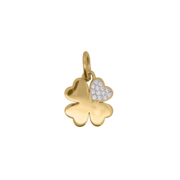 Charm Bar Rue Des Mille argento dorato quadrifoglio zirconi MISURA UNICA
