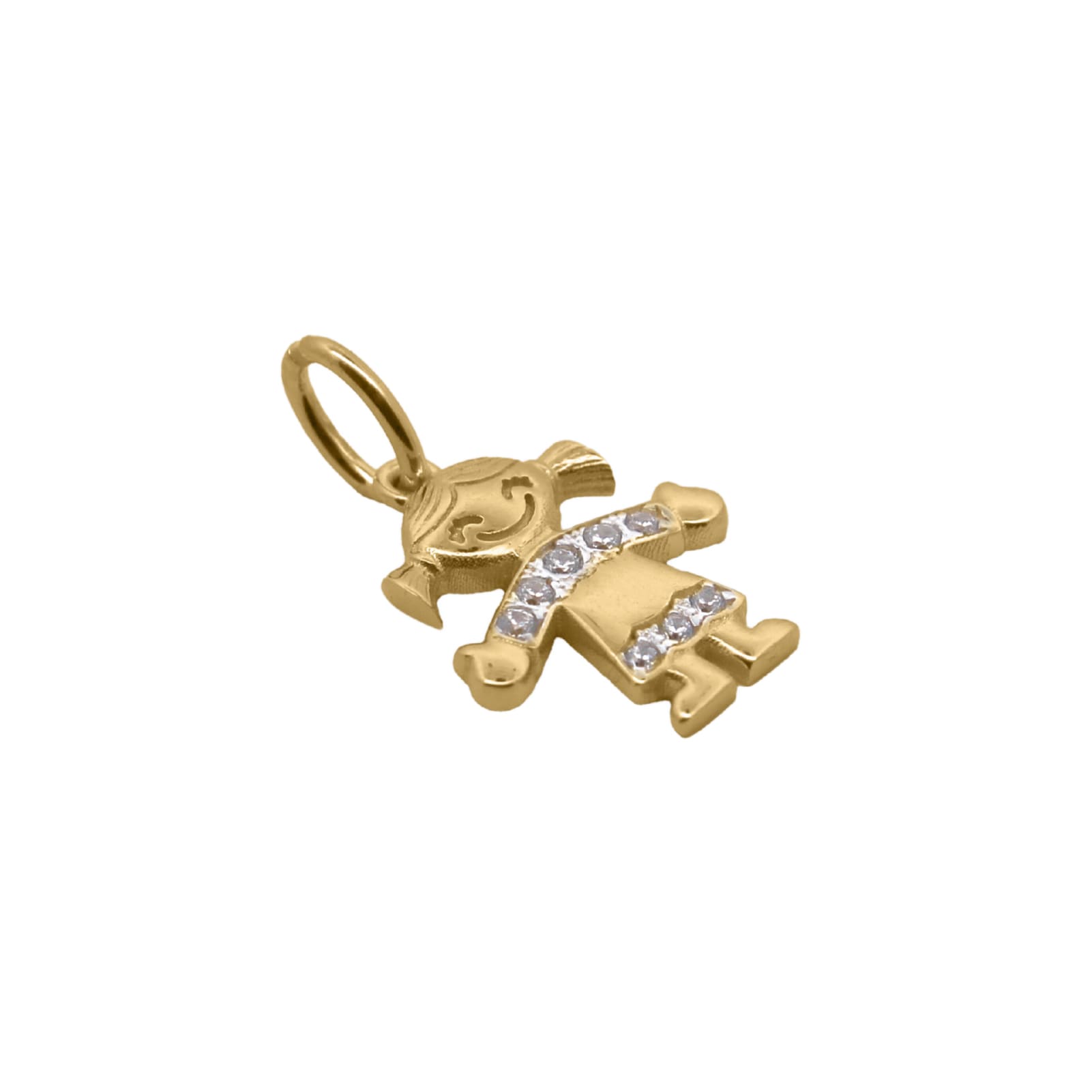 Charm Bar Rue Des Mille argento dorato a bimba con zirconi MISURA UNICA