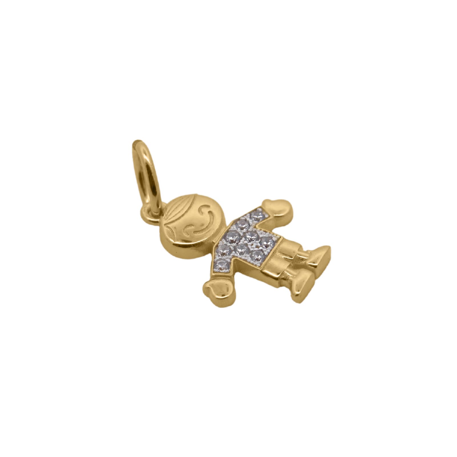 Charm Bar Rue Des Mille argento dorato a bimbo con zirconi MISURA UNICA