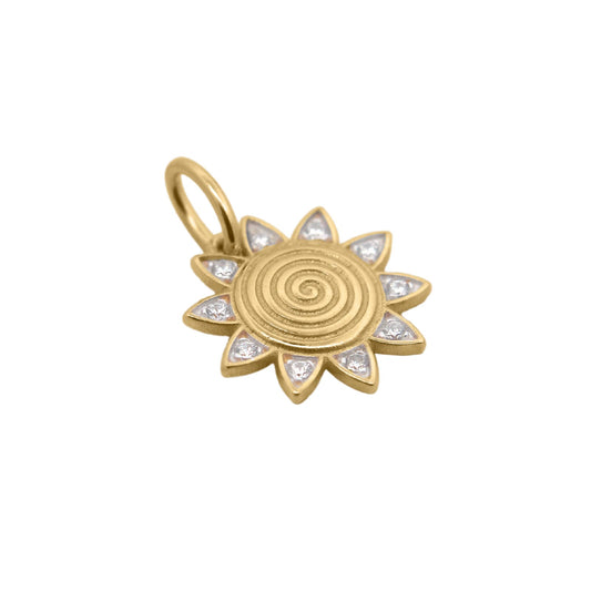 Charm Bar Rue Des Mille argento dorato a sole con zirconi MISURA UNICA