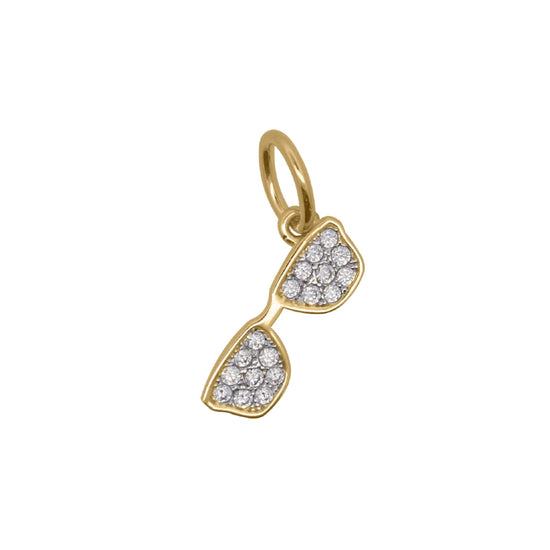 Charm Bar Rue Des Mille argento dorato occhiali con zirconi MISURA UNICA