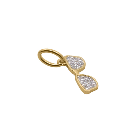 Charm Bar Rue Des Mille argento dorato occhiali con zirconi MISURA UNICA