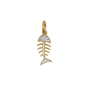 Charm Bar Rue Des Mille argento dorato a lisca con zirconi MISURA UNICA