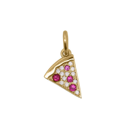 Charm Bar Rue Des Mille argento dorato a pizza con zirconi MISURA UNICA