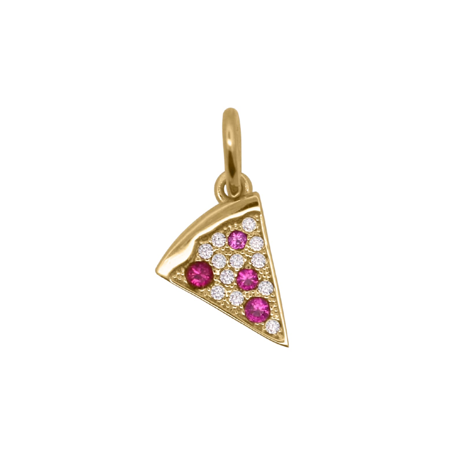 Charm Bar Rue Des Mille argento dorato a pizza con zirconi MISURA UNICA