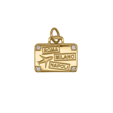 Charm Bar Rue Des Mille argento dorato valigia con zirconi MISURA UNICA